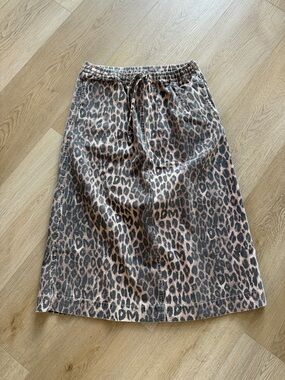 Damson Madder Women's Brown Rafe Leopard Midi Skirt